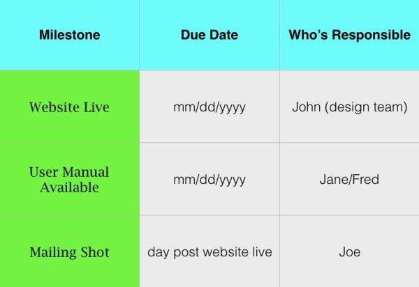 startup milestones and accountabilities